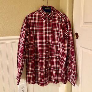 Orvis Red and White Plaid Casual Shirt